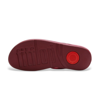 Fitflop Sandalias de Piel Fino Bead-Cluster Toe-Post burdeos