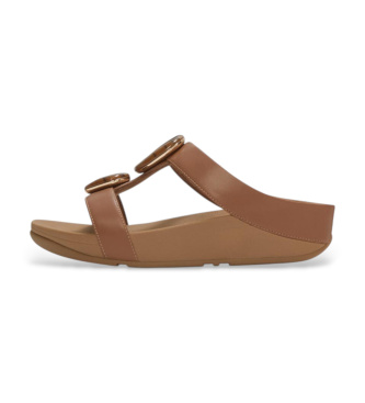 Fitflop Sandali Fino con cinturino a H effetto marmo, colore marrone