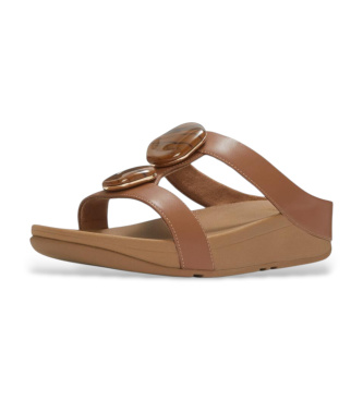 Fitflop Sandali Fino con cinturino a H effetto marmo, colore marrone
