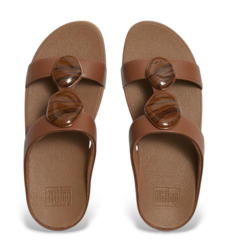 Fitflop Sandali Fino con cinturino a H effetto marmo, colore marrone