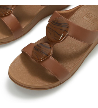 Fitflop Sandali Fino con cinturino a H effetto marmo, colore marrone