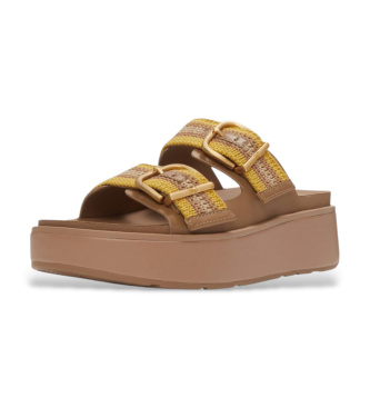 Fitflop Sandali Gen-FF Max Buckle Stripe-Webbing Two-Bar Slides beige