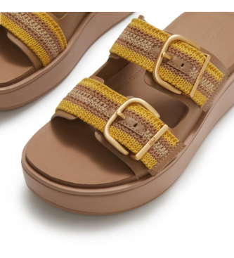 Fitflop Sandali Gen-FF Max Buckle Stripe-Webbing Two-Bar Slides beige