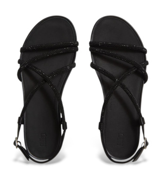 Fitflop Sandali Gracie Crystal con cinturino posteriore, neri 
