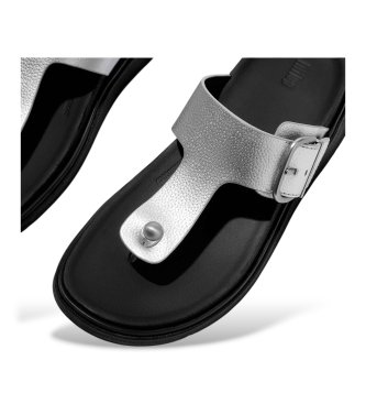 Fitflop Sandálias Gen-FF com fivela em pele prateada