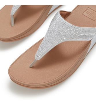 Fitflop Silver Lulu Crystal Embellished Toe-Post Sandals