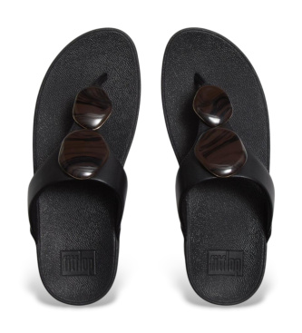 Fitflop Sandali Lulu con cinturino da dita in finta pietra effetto marmo, neri