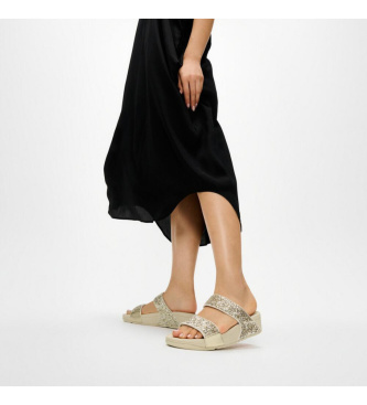 Fitflop Lulu Multi-Tonal Glitter Gold Sandals