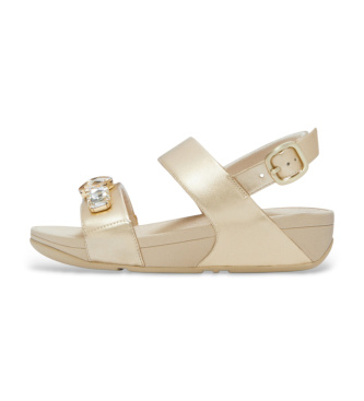 Fitflop Lulu Ultra-Jewel Metallic Back-Strap Gold Leather Sandals