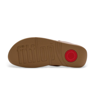 Fitflop Brown Lulu Ultra-Jewel Toe-Post Leather Sandals