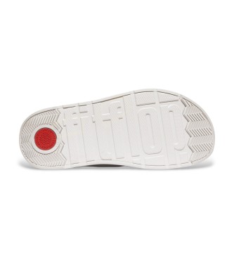 Fitflop Sandálias de pele Gen-FF Buckle Two-Bar Leather Slides brancas urbanas