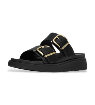 Fitflop Sandálias de pele Gen-FF Buckle Two-Bar Leather Slides, pretas
