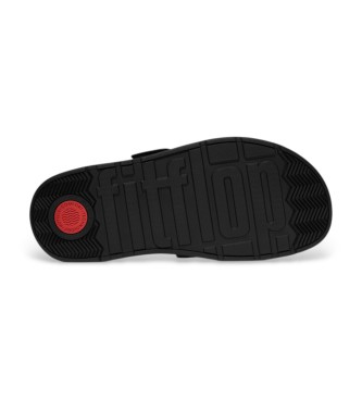 Fitflop Sandálias de pele Gen-FF Buckle Two-Bar Leather Slides, pretas