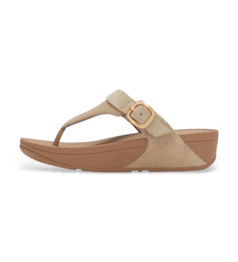 Fitflop Rjave usnjene sandale z zaponko Lulu