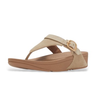 Fitflop Rjave usnjene sandale z zaponko Lulu