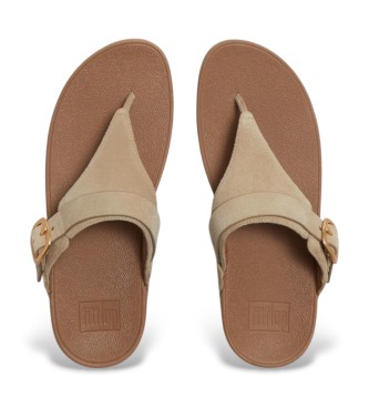 Fitflop Rjave usnjene sandale z zaponko Lulu