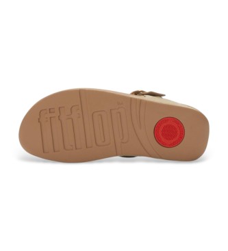 Fitflop Rjave usnjene sandale z zaponko Lulu