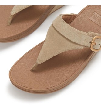 Fitflop Rjave usnjene sandale z zaponko Lulu