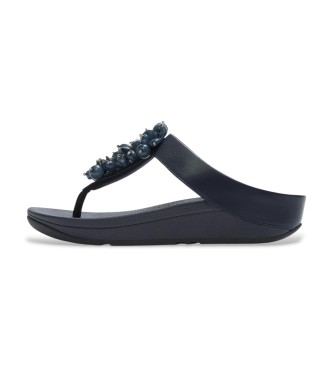 Fitflop Bead-Cluster Bead-Cluster Toe-Post navy leather sandals