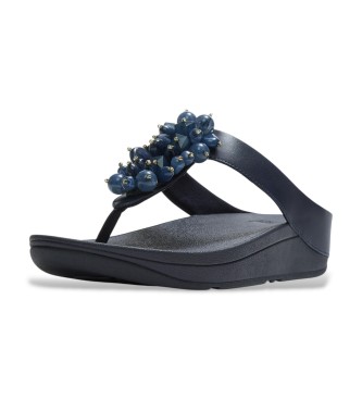 Fitflop Bead-Cluster Bead-Cluster Toe-Post navy leather sandals