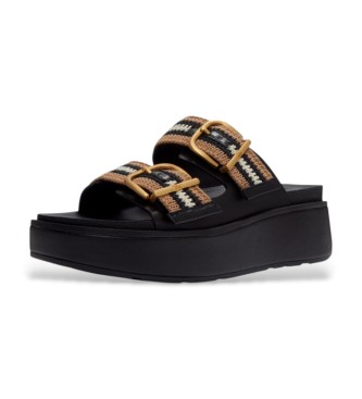 Fitflop Sandali Gen-FF Max Buckle Stripe-Webbing Two-Bar con cinturino, colore nero