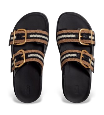 Fitflop Sandali Gen-FF Max Buckle Stripe-Webbing Two-Bar con cinturino, colore nero