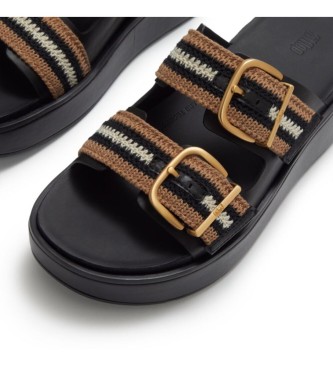 Fitflop Sandali Gen-FF Max Buckle Stripe-Webbing Two-Bar con cinturino, colore nero