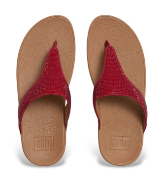 Fitflop Sandals Lulu Crystal Embellished Toe-Post red