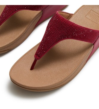 Fitflop Sandals Lulu Crystal Embellished Toe-Post red