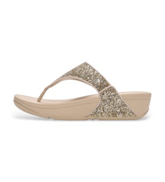 Fitflop Lulu Multi-Tonal Glitter Toe-Post Beige Sandals
