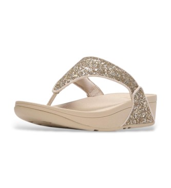 Fitflop Lulu Multi-Tonal Glitter Toe-Post Beige Sandals