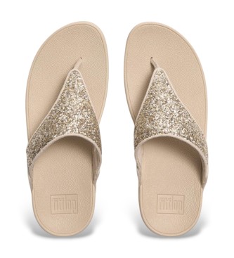 Fitflop Lulu Multi-Tonal Glitter Toe-Post Beige Sandals