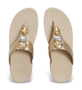 Fitflop Lulu Ultra-Jewel Metallic Metallic gold leather sandals