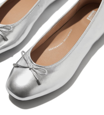 Fitflop Zilveren Delicato leren ballerina's