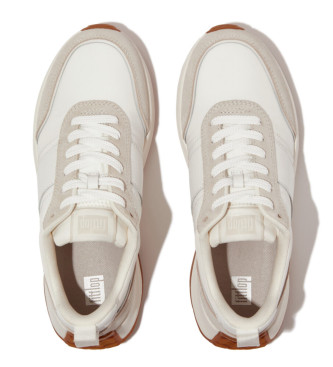 Fitflop F-Mode Flow Leather Sneakers white