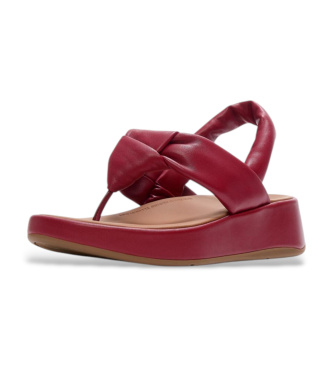 Fitflop F-Mode Knot burgundy leather sandals