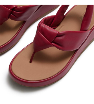 Fitflop F-Mode Knot burgundy leather sandals