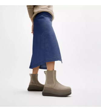 Fitflop Botas de Piel Chelsea F-Mode Stack taupe