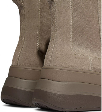 Fitflop Botas de Piel Chelsea F-Mode Stack taupe