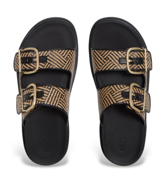 Fitflop Sandalen van Leer Gesp Gen-FF zwart