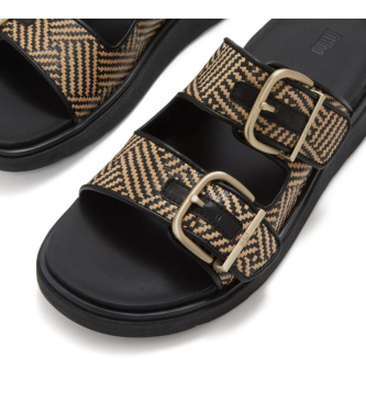 Fitflop Sandalen van Leer Gesp Gen-FF zwart