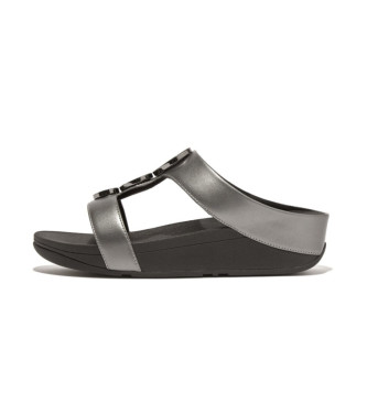 Fitflop Halo Bead-Circle Silberne Sandalen