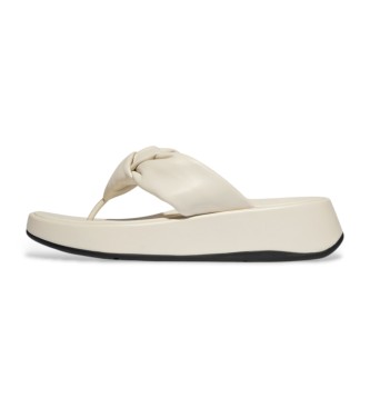 Fitflop Skórzane sandały F-Mode w kolorze beżowym
