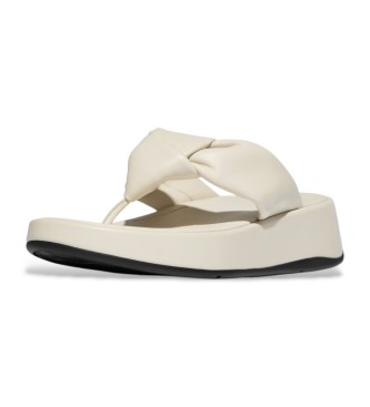 Fitflop Skórzane sandały F-Mode w kolorze beżowym