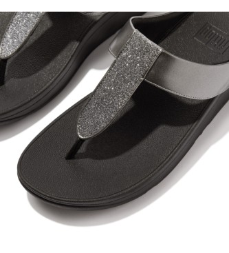 Fitflop Fino Glitterdust sandały czarny, srebrny
