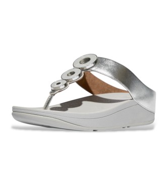 Fitflop Sandali Fino iz srebrnega usnja