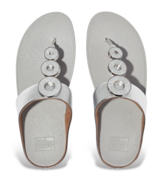 Fitflop Sandali Fino iz srebrnega usnja