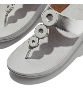 Fitflop Sandali Fino iz srebrnega usnja