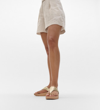 Fitflop Skórzane sandały Lulu Metallic beżowy, złoty