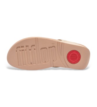 Fitflop Skórzane sandały Lulu Metallic beżowy, złoty